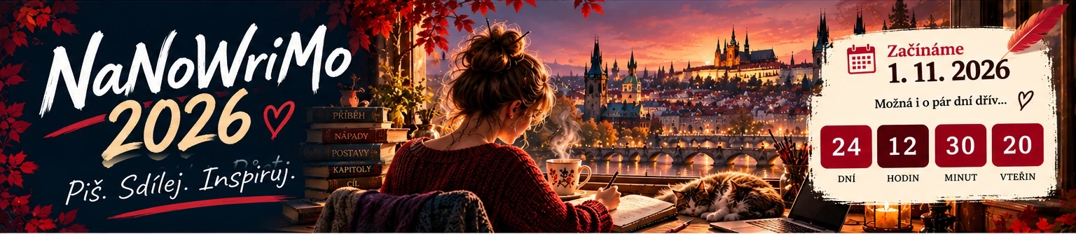 NaNoWriMo 2026, podzimní psaní s výhledem na Prahu